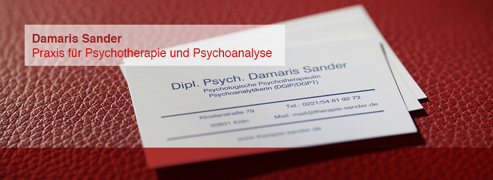 Damaris Sander - Psychotherapeutische Praxis - Diplom-Psychologin - Psychoanalytikerin - Analytische Praxisgemeinschaft - Klosterstr. 79 - 50931 Köln-Lindenthal